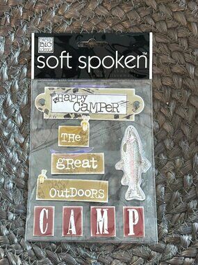 NWT Me & My Big Ideas Soft Spoken Kay - Camp Camping Theme Stickers Scrapbooking